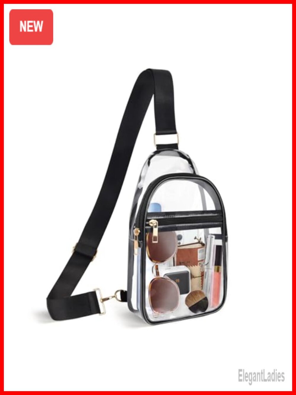 Clear Crossbody Bag Stadium Approved PVC See-Through Purse